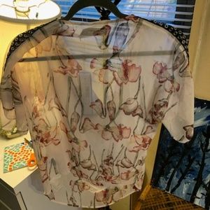Religion Sheer Floral Blouse